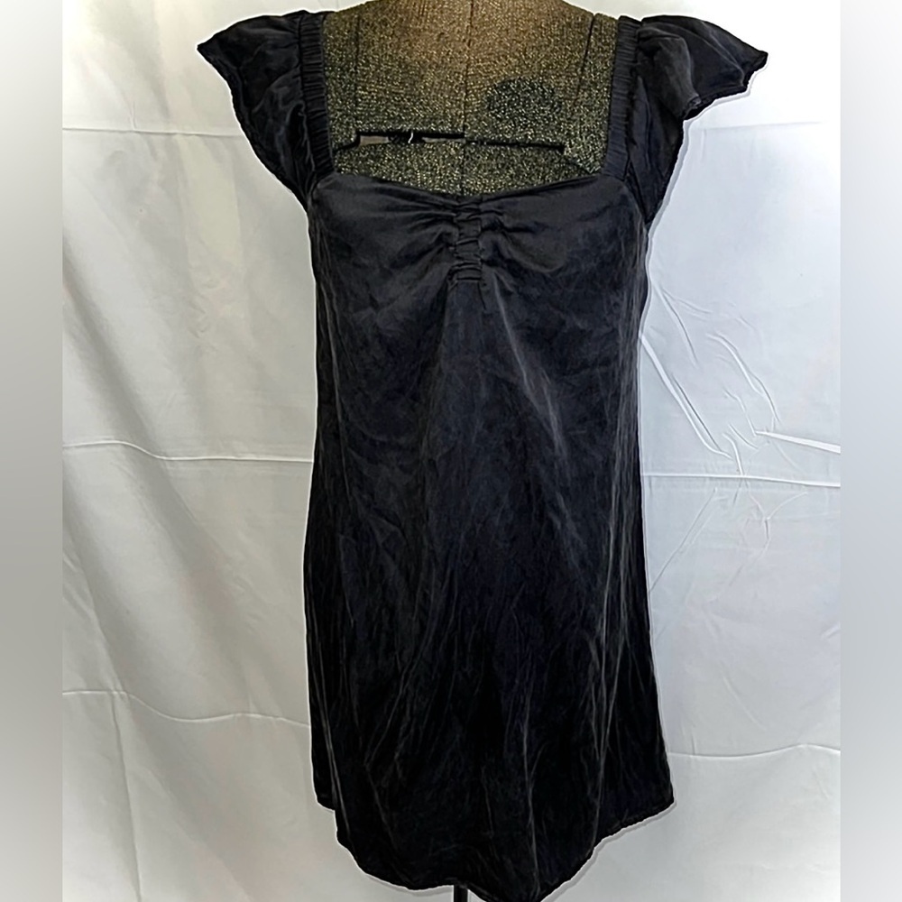 90’s NU COLLECTIVE BLACK  SILK MINI DRESS SMALL